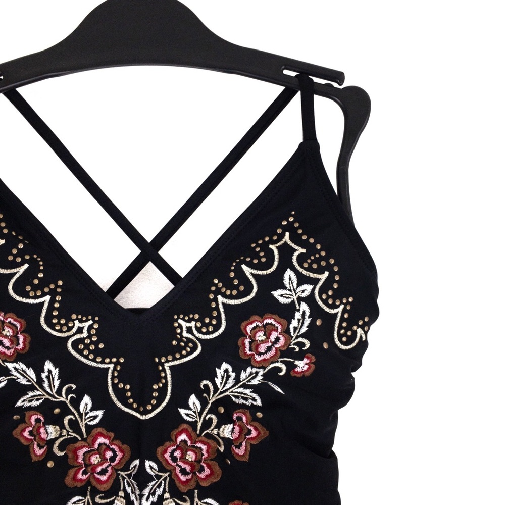 Xhilaration • Black Embroidered Swimsuit (NWOT) - Picture 3 of 8